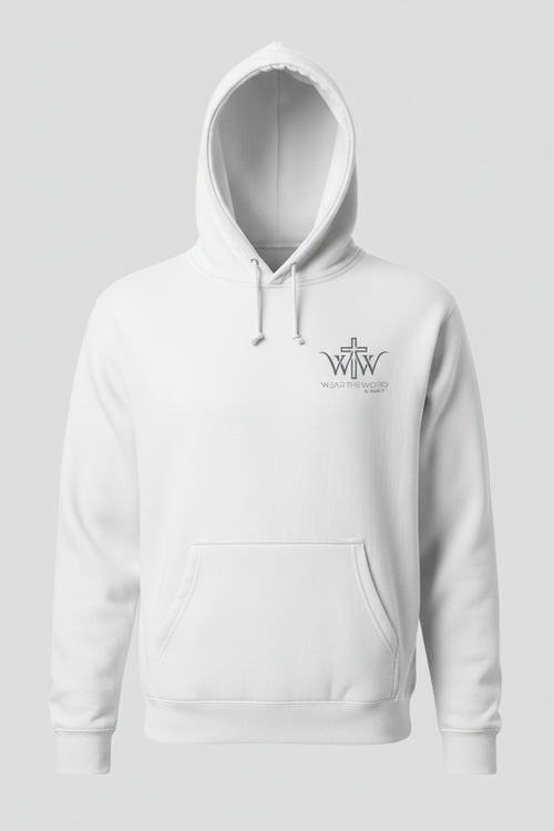 Wear the Word Hoodie hvit forside